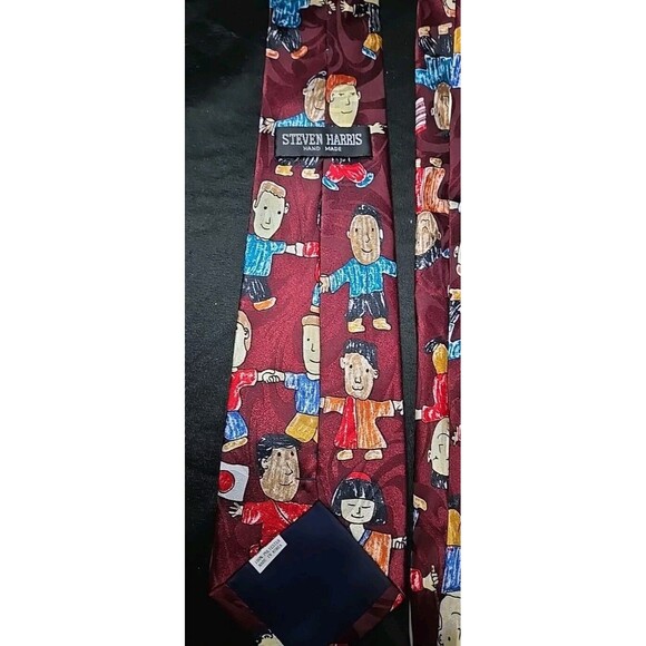 Steven Harris Children Around The World Men’s Tie Hand Made Necktie EUC - Picture 4 of 4